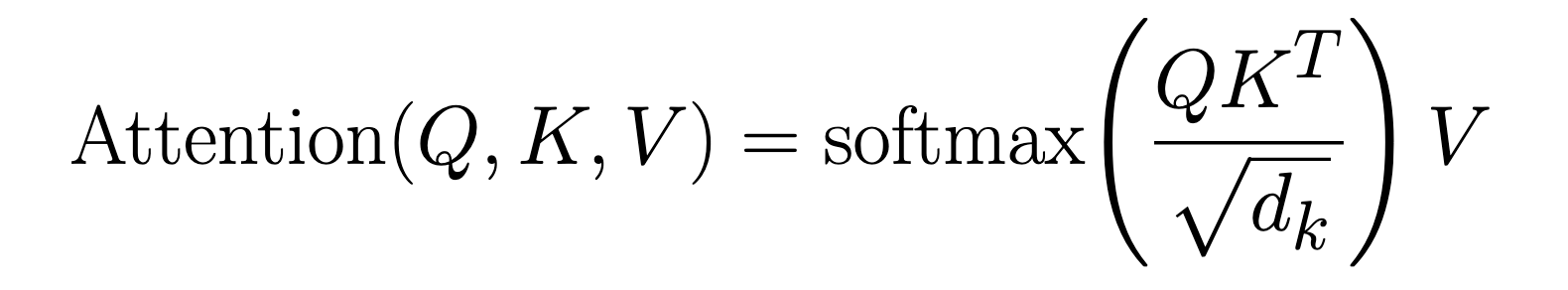 Scaled Dot Product Attention Formula
